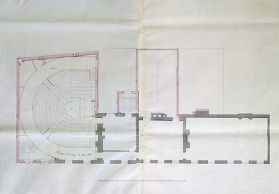 王立研究所の1階の契約図、1800 作： English School