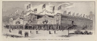 1892年のアルスター・ユニオニスト大会のために建設されたベルファストのコンベンション・ホール（リトグラフ 作： English School