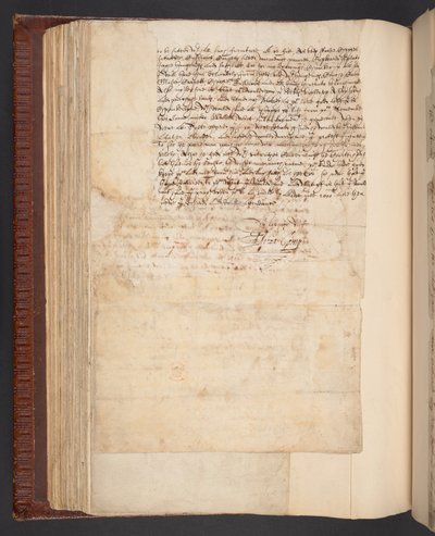 ノーサンプトン伯爵夫人エリザベス・コンプトンが夫に宛てた手紙の写し、ハーレーMS 7003, f.158v（紙にペンとインク）。 作： English School