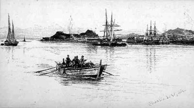 ギリシャ・コルフ島、「The Picturesque Mediterranean」第3巻より、Charles William Wyllie (1853-1923)の彫刻、Cassell and Co.Ltd.より 作： English School