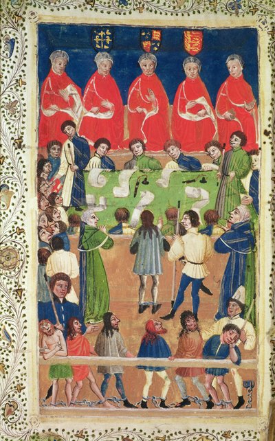 王のベンチ、ウェストミンスターホール、1460年頃 作： English School