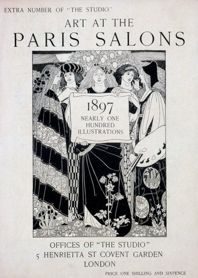 パリサロンでのアートカバー、スタジオスタジオの増刊、1897年（平版と活版） 作： English School