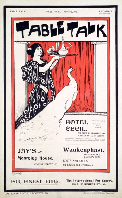 Table Talk Magazine、1897年3月27日の表紙（カラーリソと活版印刷） 作： English School