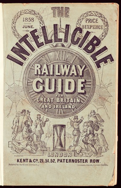 The Intelligible Railway Guide』1858年6月号の表紙（印刷物） 作： English School
