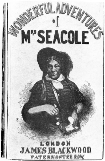1857年、パターノスターロウのジェームズブラックウッドによって出版されたシーコール夫人のワンダフルアドベンチャーの最初の版の表紙 作： English School