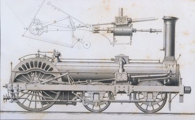 チャールズトムリンソン編集、1880年代頃の有用な芸術と製造のシクロペーディアからのクランプトン鉄道機関車蒸気エンジン 作： English School