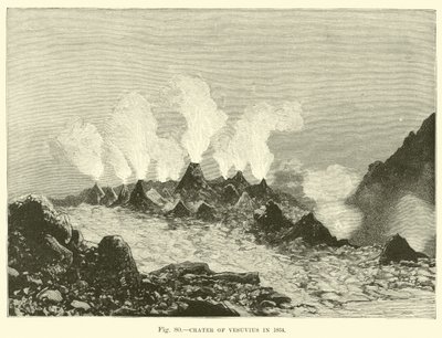 1834年のベスビオ火山のクレーター 作： English School