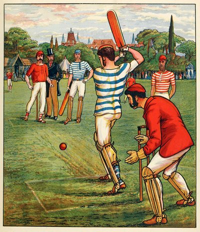 英国のスポーツとゲーム、パブからのクリケット。 C. 1880年。 作： English School