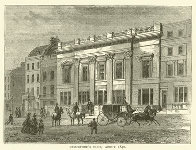 クロックフォードのクラブ、1840年頃（彫刻 作： English School