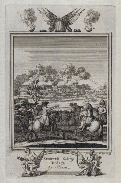 嵐でトレダッグを占拠したクロムウェル(銅版画) 作： English School