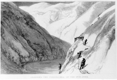 1825年のアレクサンダーコールドクルーによって南米の旅から6月1日に山脈を渡る 作： English School