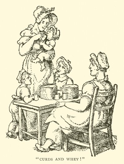 凝乳と乳清（木版画 作： English School