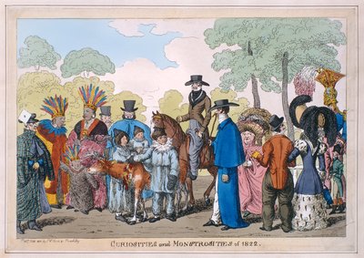 1822年、1822年の珍品と怪物（手描きの彫刻） 作： English School