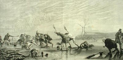カーリング（1880年頃）、リリジャス・トラクト・ソサエティ発行の「Scottish Pictures」より 作： English School