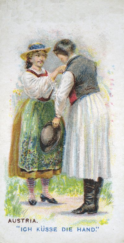 オーストリアの慣習的な挨拶、1907 作： English School
