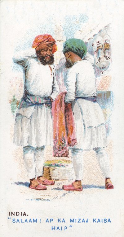 インドの慣習的な挨拶、1907 作： English School