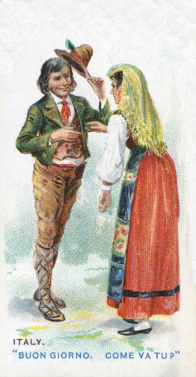 イタリアの慣習的な挨拶、1907 作： English School
