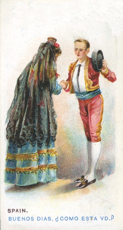スペインの慣習的な挨拶、1907 作： English School