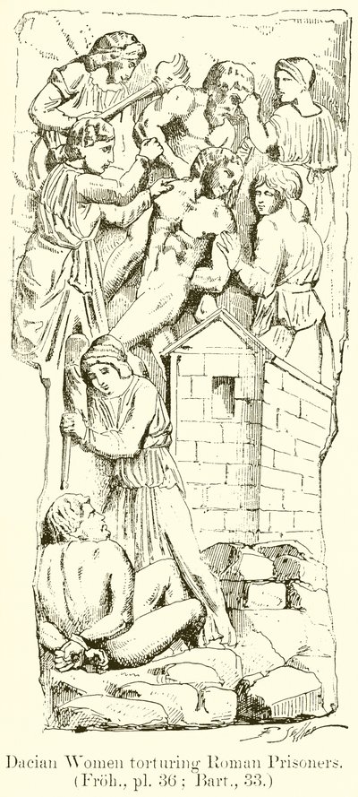ローマの囚人を拷問するダキア人の女性 作： English School