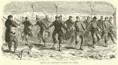 1870年11月のキャンプでのフランス兵のダンス 作： English School