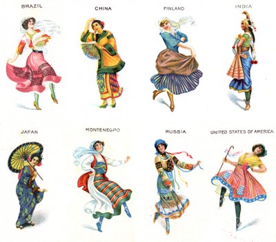 世界のダンサー、タバコカード、1915 作： English School