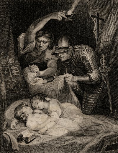 エドワード5世（1470-83）とその兄弟リチャード（1472-83）の公爵の死 作： English School