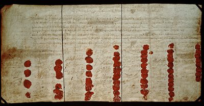 チャールズ1世の死亡令状（1600〜49年）1648年1月29日（実際には1649年） 作： English School