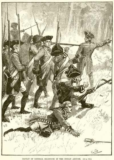 インド待ち伏せにおけるブラドック将軍の敗北 作： English School