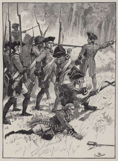 インドの待ち伏せにおけるブラドック将軍の敗北 作： English School