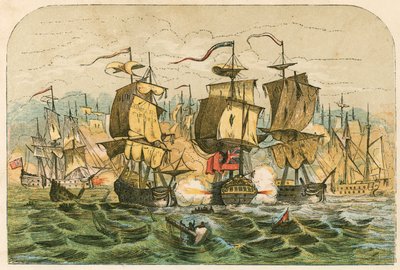 ブレイク提督によるオランダ艦隊の敗北 作： English School