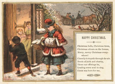 クリスマスバスケット、クリスマスカードの配達 作： English School
