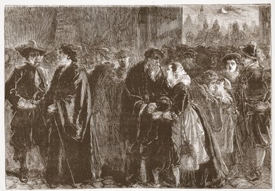 クッテンベルクから追放された大臣の出発、イラストはジェームズ・エイトケン・ワイリー（1808-1890）によるプロテスタンティズムの歴史、パブ。 1878 作： English School