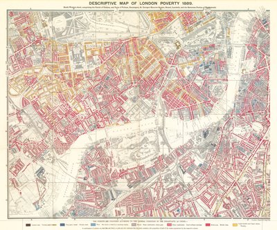 1889年のロンドンの貧困の説明図 作： English School