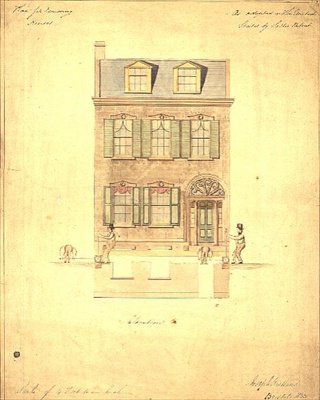 ヘイマーケットの小劇場の設計 1800年頃（紙に水彩画 作： English School