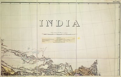 インドとチベットの国境の地図の詳細 作： English School