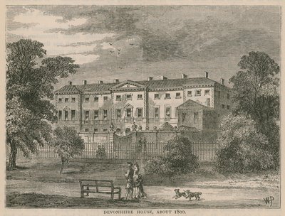1800年頃のロンドンのデボンシャーハウス 作： English School