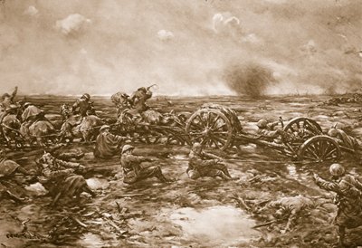 銃輸送の難しさ、1914-19 作： English School