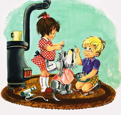 洗われる犬 作： English School
