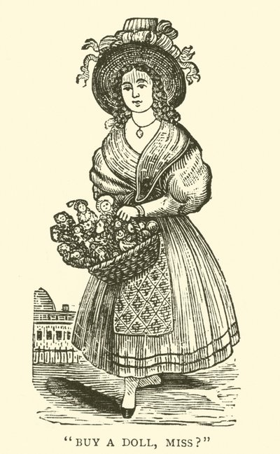 人形売り（木版画 作： English School