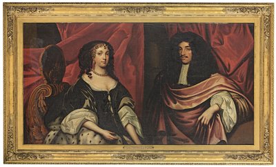 チャールズ2世とブラガンザのキャサリンの二重肖像画、1665年頃 作： English School