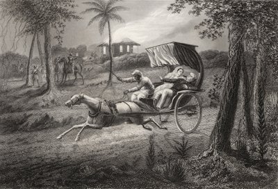 グラハム博士は、1857年に発行された「インドの反乱の歴史」から、1857年にシールコートの反逆者たちによってバギーを撃ちました。 作： English School