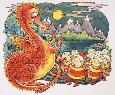 エイリアンの生き物が近づいたドラゴン 作： English School