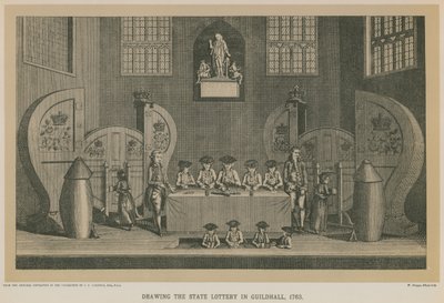ギルドホールで州の宝くじを描く、1763 作： English School
