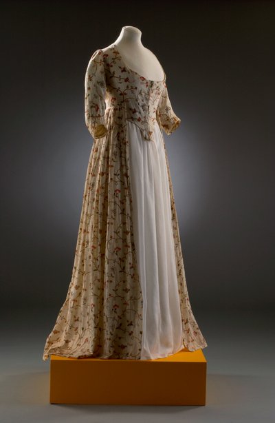 ドレス、1790年代（プリントコットン） 作： English School