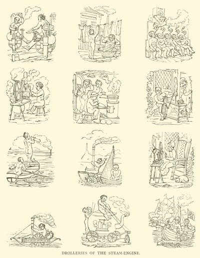 蒸気機関の面白さ（木版画 作： English School