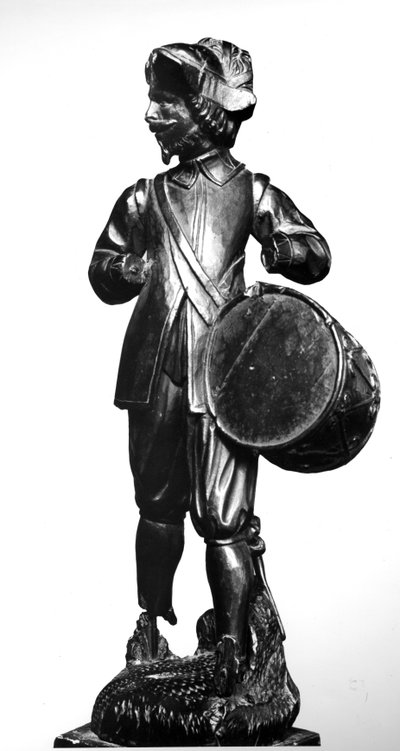 ドラマー、1638年（木彫） 作： English School