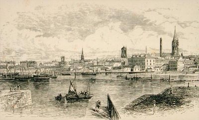 1880年頃のダンディー（リリジャス・トラクト・ソサエティ発行の「Scottish Pictures」より 作： English School