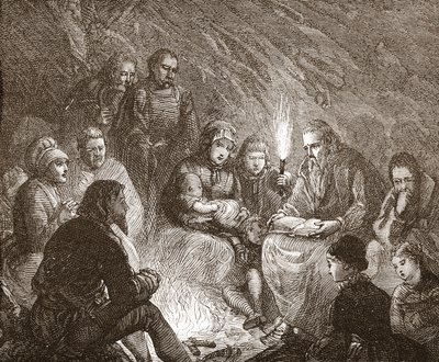 隠されているオランダのプロテスタント、ジェームスエイトケンワイリー（1808-1890）による「プロテスタントの歴史の歴史」のイラスト、パブ。 1878 作： English School