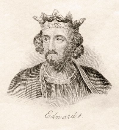 1825年に出版された「クラブの歴史辞典」からのエドワードI 作： English School