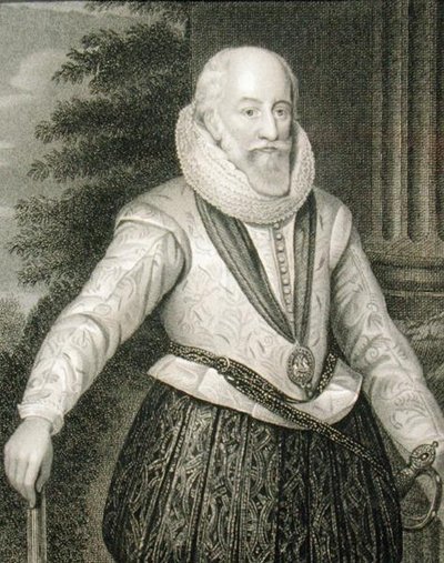 エドワード・サマセット、第4代ウースター伯爵（1553年頃～1627年頃）、「ロッジの英国肖像画」より 作： English School